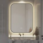 🪞 Oglindă LED cu Touch și Funcție Dezaburire – Ramă Negru, 60x80 cm, Model J187-6080 Smack - imagine 2