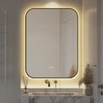 🪞 Oglindă LED cu Touch și Funcție Dezaburire – Ramă Negru, 60x80 cm, Model J187-6080 Smack - imagine 3