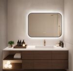 🪞 Oglindă LED cu Touch și Funcție Dezaburire – Ramă Negru, 90x65 cm, Model J187-9065 Smack - imagine 2