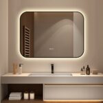 🪞 Oglindă LED cu Touch și Funcție Dezaburire – Ramă Negru, 90x65 cm, Model J187-9065 Smack