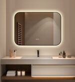 🪞 Oglindă LED cu Touch și Funcție Dezaburire – Ramă Negru, 90x65 cm, Model J187-9065 Smack