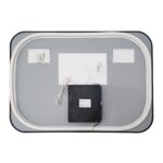 🪞 Oglindă LED cu Touch și Funcție Dezaburire – Ramă Negru, 90x65 cm, Model J187-9065 Smack - imagine 9