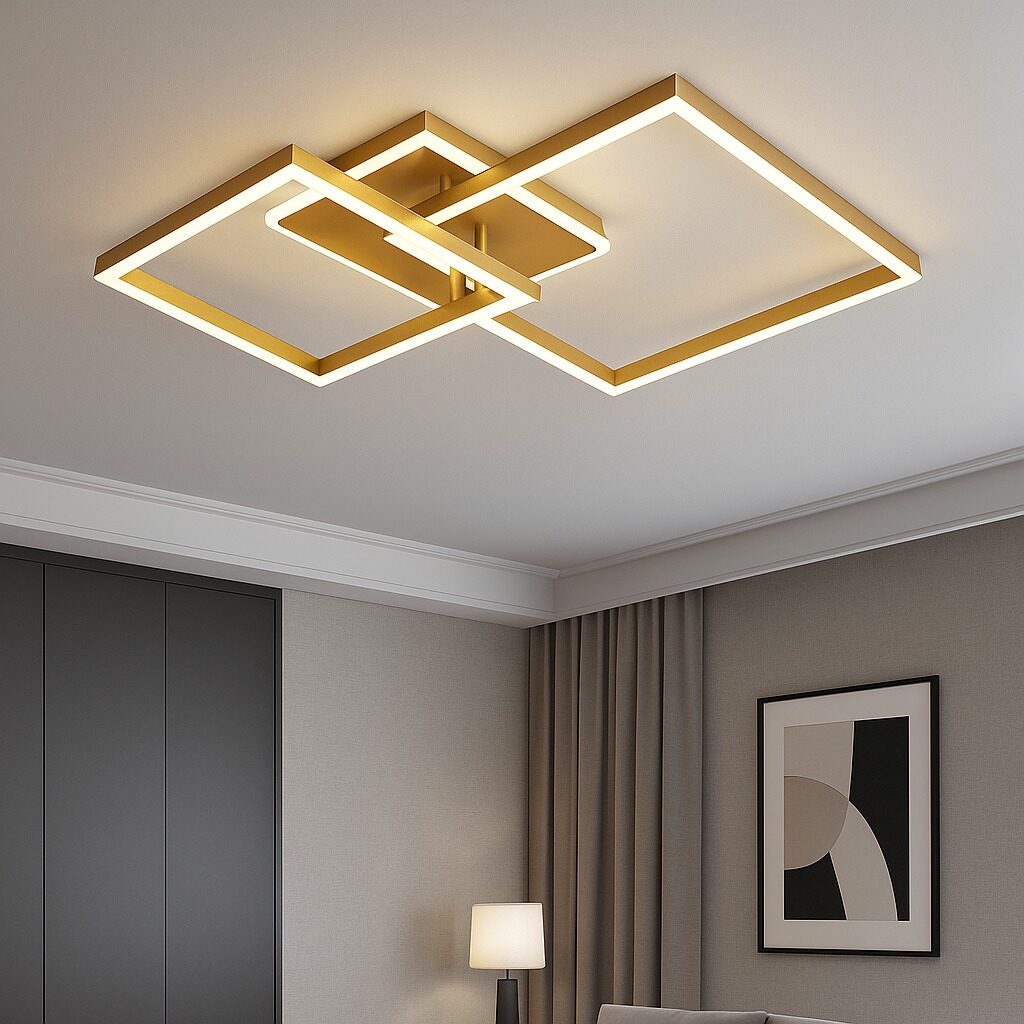LustraLEDcutelecomanda_2x71W_lum 💡 Lustra LED 142W L71125/400+300 – Design Pătrat și Lumină Reglabilă - imagine 1