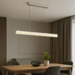 Pendul LED Suspendat cu Cristale, 56W, 800×55×1500 mm