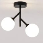 Lustra cu Sticlă 350-2 BK – Design Modern, cu 2 Socluri E27