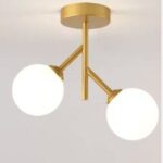 Lustra cu Sticlă 350-2 GD – Design Elegant, cu 2 Socluri E27
