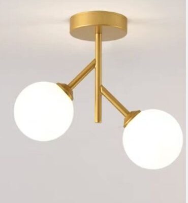 Lustra cu Sticlă 350-2 GD – Design Elegant, cu 2 Socluri E27