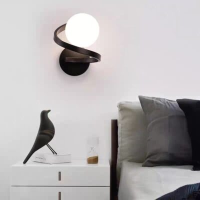 Aplică cu Sticlă 360-1 BK – Design Modern, cu 1 Soclu E27