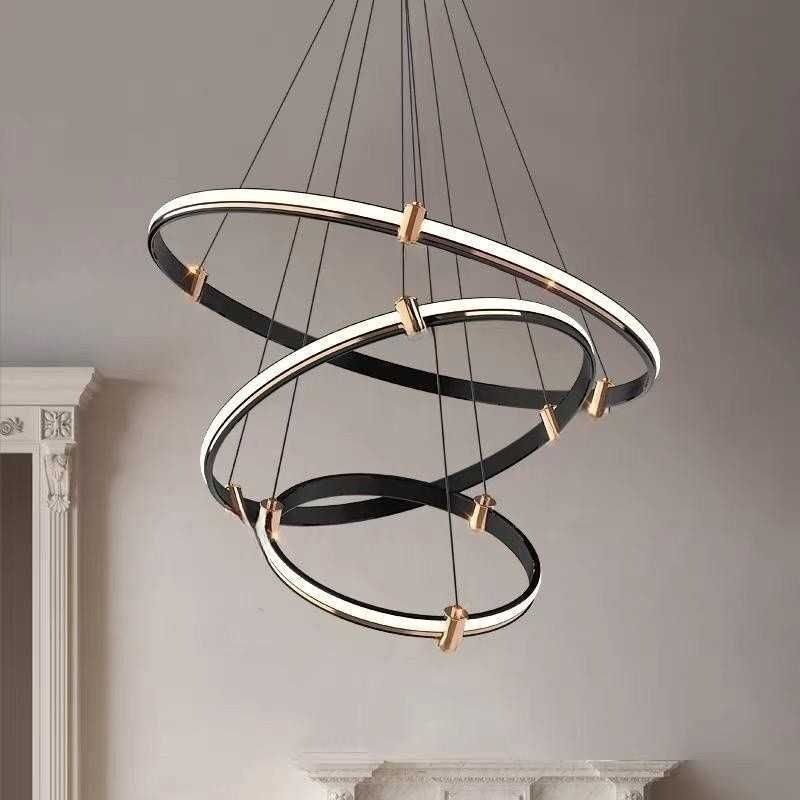 Untitled (21) Lustra LED 3736-4+6+8 BK – 115W, Design Modern, cu Telecomandă și Lumină Reglabilă - imagine 1