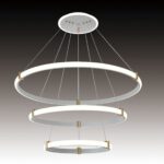 Lustra LED 3736-4+6+8 WH – 115W, Design Modern, cu Telecomandă și Lumină Reglabilă