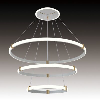 Lustra LED 3736-4+6+8 WH – 115W, Design Modern, cu Telecomandă și Lumină Reglabilă
