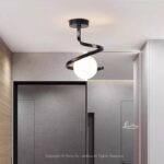 Lustra cu Sticlă 335-1 BK – Design Modern, cu 1 Soclu E27