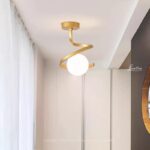 Lustra cu Sticlă 335-1 GD – Design Elegant, cu 1 Soclu E27