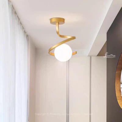 Lustra cu Sticlă 335-1 GD – Design Elegant, cu 1 Soclu E27