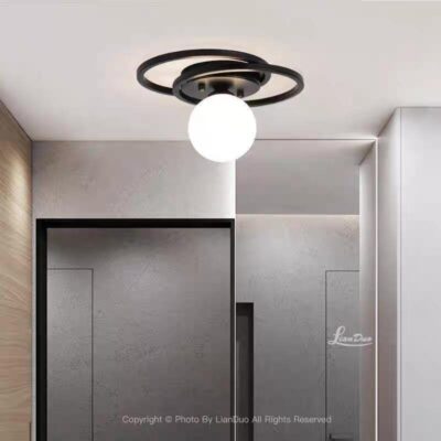 Lustra cu Sticlă 339-1 BK – Design Modern, cu 1 Soclu E27