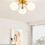 Lustra cu Sticlă 359-3 GD – Design Elegant, cu 3 Socluri E27