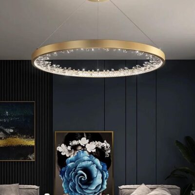 Lustra LED G23529-40 GD – 50W, Design Modern, cu Telecomandă și Lumină Reglabilă