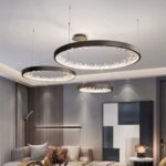 Lustra LED G23529-40+60+80 BK – 113×2W, Design Modern, cu Telecomandă și Lumină Reglabilă