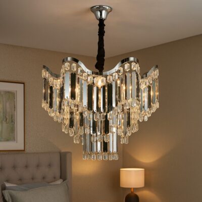 Candelabru Modern Ø450 mm, 7 Becuri E27, Design Elegant – Model 78012-450 CH