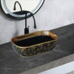 Lavoar Ceramic Premium Oval – Gold & Black G519