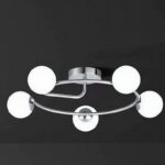 Lustră 6655-5 Crom, 5 Socluri E27, Design Modern, 630×630×240 mm