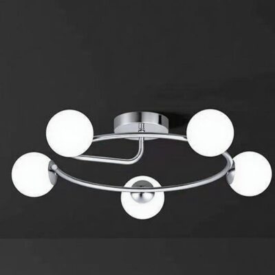 Lustră 6655-5 Crom, 5 Socluri E27, Design Modern, 630×630×240 mm
