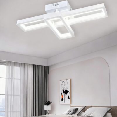 Lustră 5701 WH cu Telecomandă, 50×2W, 3 Culori de Lumină, 560×250×110 mm
