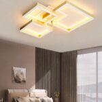 Lustră 5702 GD cu Telecomandă, 61×2W, 3 Culori de Lumină, Design Modern Auriu, 470×470×120 mm
