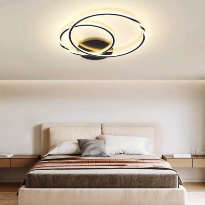 Lustră LED cu telecomandă – Cod G3936-300+400 BK (75×2W)
