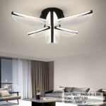 Lustră LED cu telecomandă – Cod 9400-3+3 BK (54×2W)