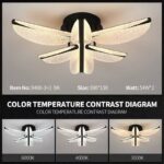 Lustră LED cu telecomandă – Cod 9400-3+3 BK (54×2W) - imagine 3