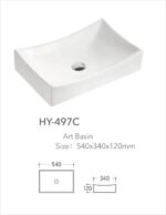 Lavoar Aplicat Modern Line 54×34CM – HY-497C - imagine 4