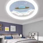 Lustră LED pentru Camera Copiilor, Design Planetă cu Inele, Ø550 mm, 3 Culori de Lumină