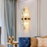 Aplica 2W, Textura Cristal, Metal, 2 X E14, Auriu