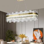 Candelabru Textura Cristal, Metal, 120W, Auriu