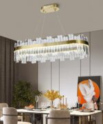 Candelabru Textura Cristal, Metal, 120W, Auriu