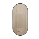 Oglindă LED Touch Premium, Dezaburire, Rama Negra, 3 Tipuri Lumină 50/100 cm - imagine 4