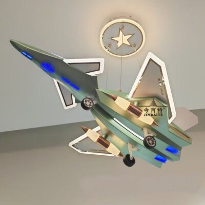 Pendul Avion Model D188 – 240W, 3 Tipuri de Lumină, Telecomandă, Înălțime Reglabilă, Verde