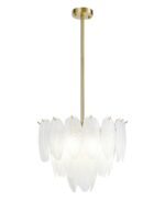 Candelabru Model 5866-400 – Textură Sticlă & Metal, 6x E27, Auriu - imagine 2