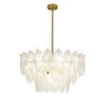 Candelabru Model 5866-600 – Textură Sticlă & Metal, 10x E27, Auriu - imagine 2