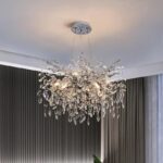 Candelabru Model 33020-460 – Textură Cristal & Metal, 6 x E14, Argintiu - imagine 3