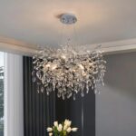 Candelabru Model 33020-460 – Textură Cristal & Metal, 6 x E14, Argintiu - imagine 4