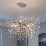 Candelabru Model 33020-460 – Textură Cristal & Metal, 6 x E14, Argintiu - imagine 5
