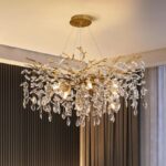 Candelabru Model 33007-460 – Textură Cristal & Metal, 6 x E14, Auriu - imagine 3