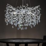 Candelabru Model 33020-600 – Textură Cristal & Metal, 8 x E14, Argintiu - imagine 4