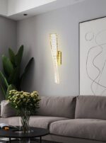 Aplică LED Model B75-500 – Textură Cristal, 3 Tipuri de Lumină, 18W, Auriu