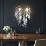 Aplică Model W1117-2 – Textură Cristal & Metal, 2 x E14, Argintiu