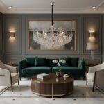 Candelabru Model 1117-850 – Textură Cristal & Metal, 8 x E14, Argintiu - imagine 3