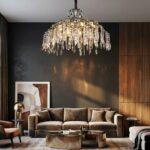 Candelabru Model 33121-800 – Textură Cristal & Metal, 10 x E14, Argintiu