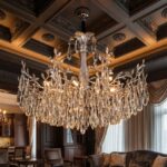 Candelabru Model 1117-600 – Textură Cristal & Metal, 8 x E14, Argintiu - imagine 3